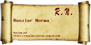 Reszler Norma névjegykártya